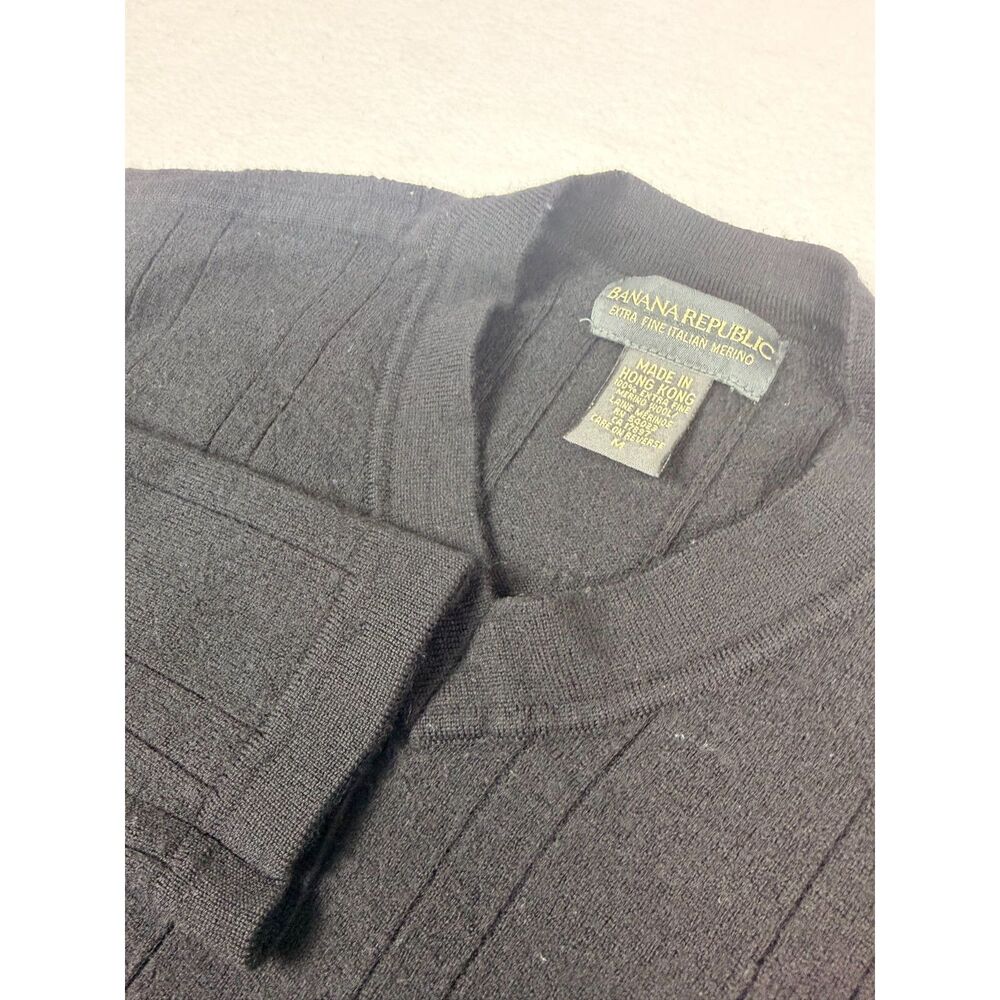 Banana Republic Extra Fine Italian Merino Wool Rib Knit Sweater Mens M